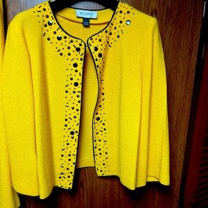 Yellow and black St. John jacket.